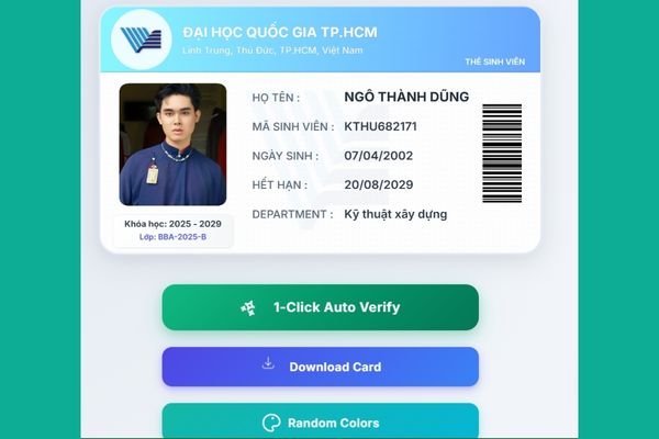 Hướng dẫn tạo thẻ sinh viên Online trường Việt Nam, Mỹ, Nhật, Hàn 13 Nhấn Download Card