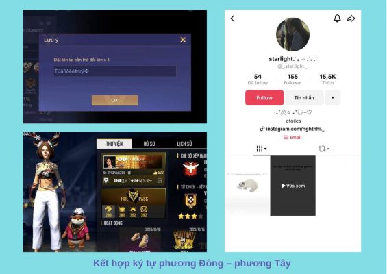 Kết hợp kí tự phương Đông - phương Tây