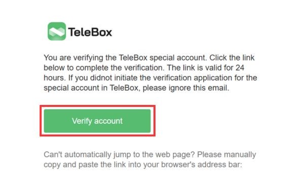 Cách nhận 10TB TeleBox dung lượng miễn phí 12 Nhấn Verify Account