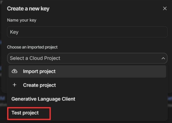 Tích chọn vào dự án mà bạn đã đặt tên
