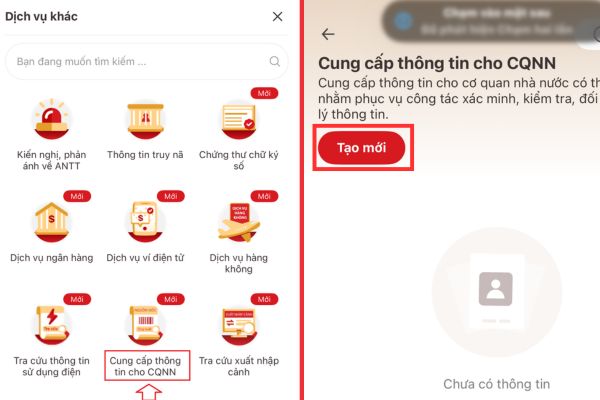 Nhấn vào nút Tạo mới