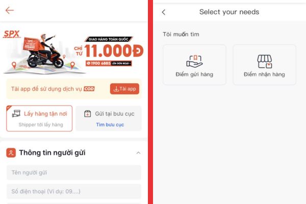Cách tạo đơn hàng trên Shopee để gửi đồ cho người thân 9 Chọn hình thức gửi bưu kiện