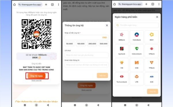 Hướng dẫn cách ủng hộ đồng bào vùng lũ qua VNeID