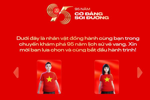 Hướng dẫn cách xem triển lãm 3D về lịch sử Đảng ngay tại nhà 13 Chọn một trong hai nhân vật 3D
