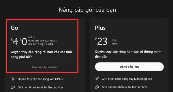 Hướng dẫn cách nhận 1 năm ChatGPT Go miễn phí
