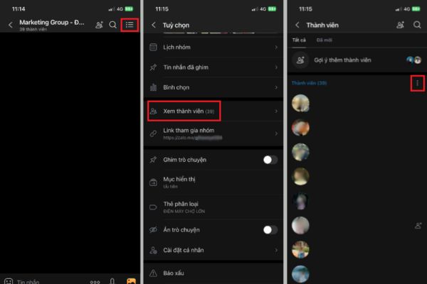 Chọn "Xem thành viên"