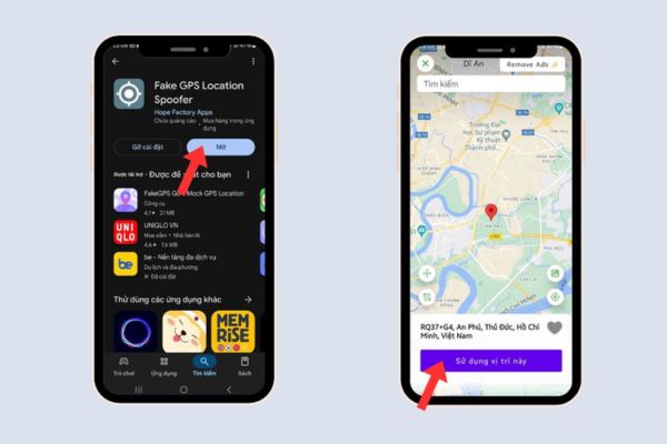 Sử dụng bản đồ để chọn vị trí mong muốn