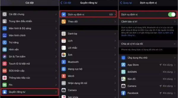 Kích hoạt Dịch vụ định vị