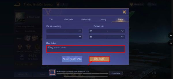 chọn Xác nhận để lưu lại
