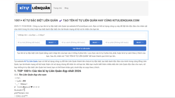 Cách tạo chữ ký kí tự đặc biệt Liên Quân