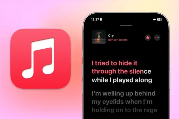 Instructions for viewing lyrics without internet on Apple Music