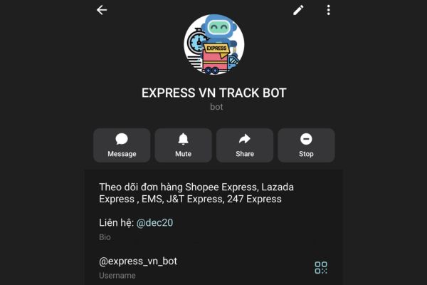 Tiện ích của bot Telegram theo dõi đơn hàng