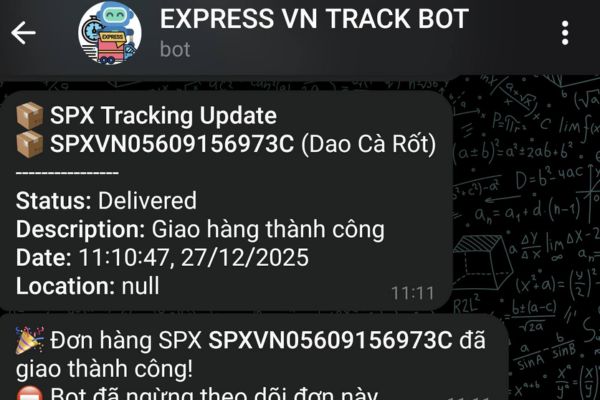 Cách sử dụng bot Telegram theo dõi đơn hàng