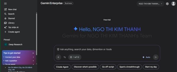 Hướng dẫn tạo Gemini Enterprise miễn phí 30 ngày 15 Hướng dẫn cách dùng Gemini Enterprise miễn phí 30 ngày