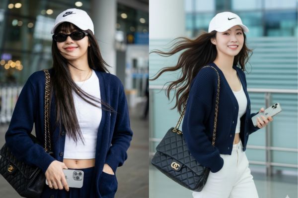 Lựa chọn 2: Cầm điện thoại và đội mũ