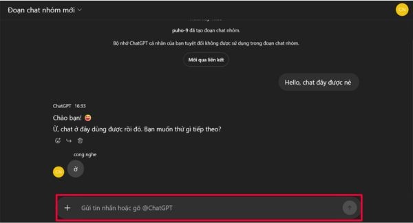 Cách tạo chat nhóm trên ChatGPT trên máy tính