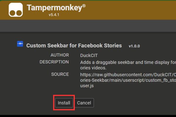 Click the Install button