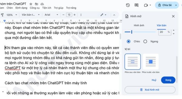 How to insert text watermark in Google Docs