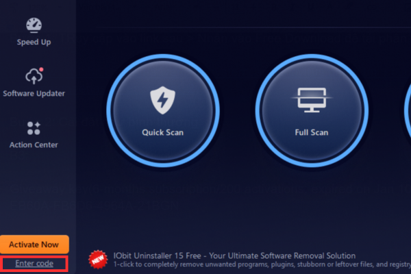 Nhận key Advanced SystemCare Ultimate 18 miễn phí 6 tháng 15 Nhấn vào mục "Enter code"