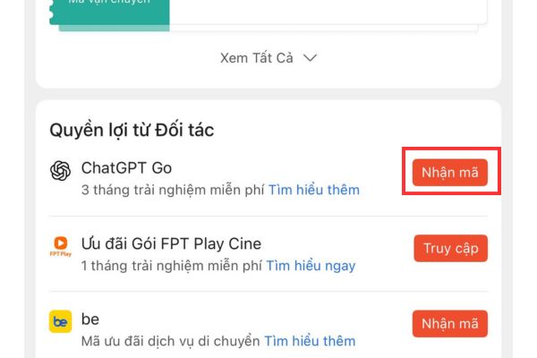 Hướng dẫn nhận 3 tháng ChatGPT Go từ ShopeeVIP