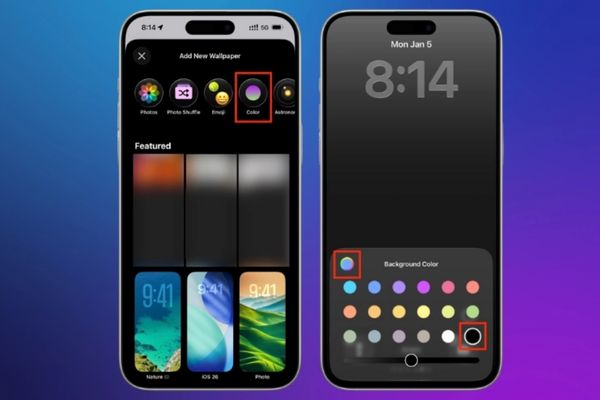 hấn chọn vào mục Màu sắc