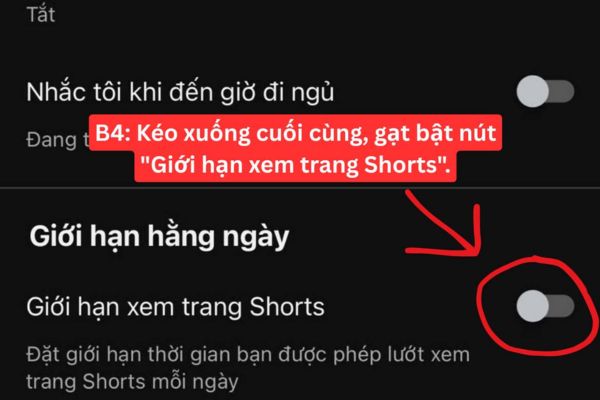 Bật tính năng "Giới hạn xem trang Shorts"