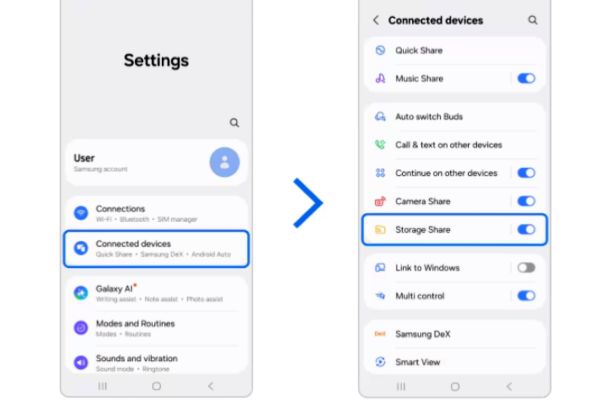 Cách kết nối điện thoại với TV Samsung không cần dây cáp 10 Các bước thực hiện truy cập bộ nhớ Galaxy trên TV