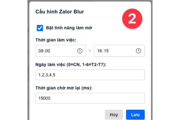 Thiết lập thời gian làm mờ tự động