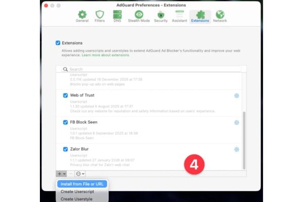 Chọn Install from file or URL