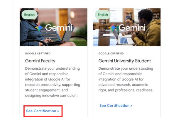 Chọn "See Certification"