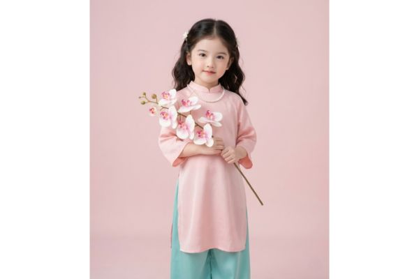 Nàng thơ nhí bên nhành hoa lan