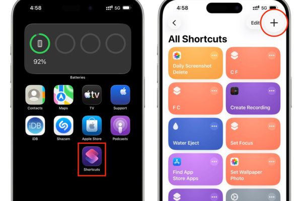 Nhấn vào dấu cộng (+)