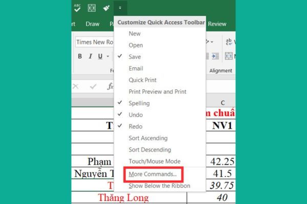 Chọn dòng More Commands