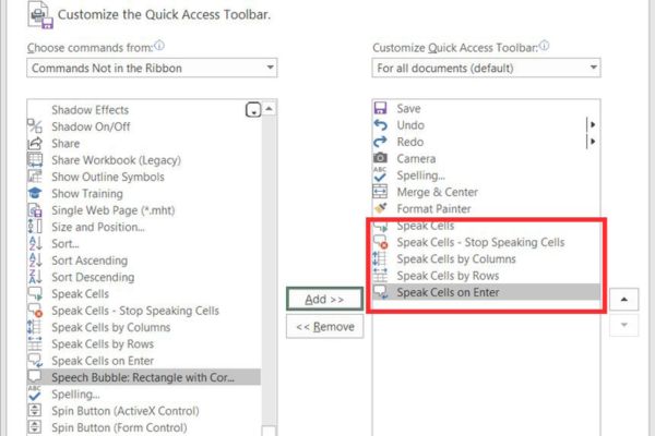 Nhấn Add (Thêm) sang khung bên phải