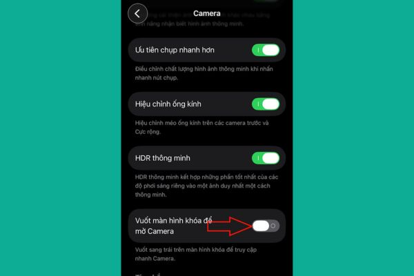 Bí quyết tắt tính năng vuốt sang trái mở camera trên iPhone 10 Bước 2: Vô hiệu hóa lối tắt màn hình khóa