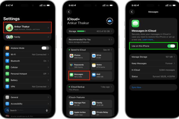 Bật Use on this iPhone