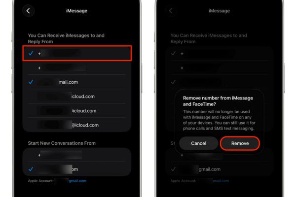 Chọn Remove để hủy đăng ký