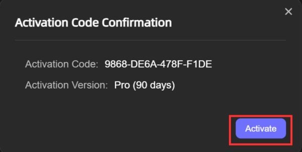 Nhấn Activate thêm một lần nữa