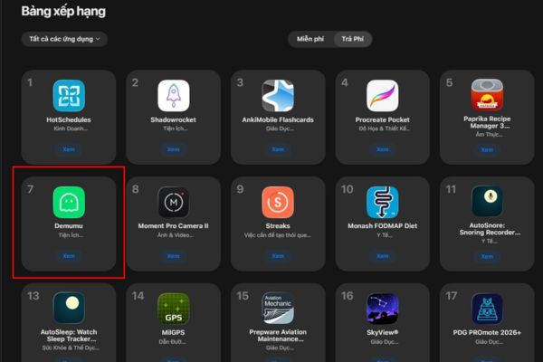 Ứng dụng Demumu lọt top tải về