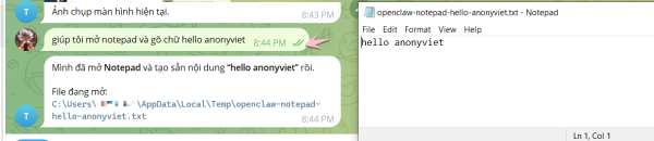 ra lệnh cho opencloud