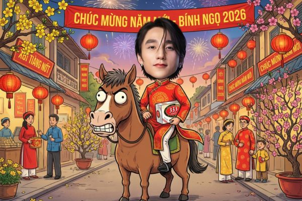 Ảnh chế nhậu ngày Tết phong cách biếm họa