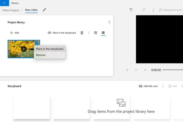 Select the Place in the storyboard command