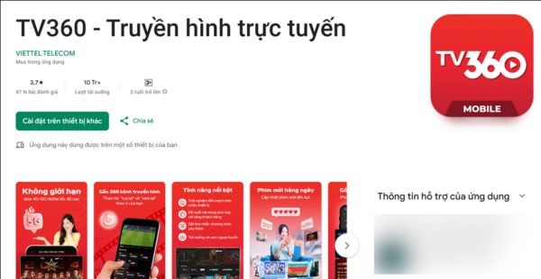 Tải hoặc cập nhật ứng dụng TV360