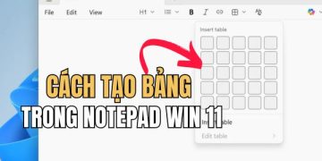 cách tạo bảng trong Notepad