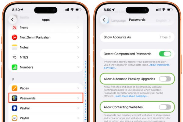 How to turn off password hints on iPhone