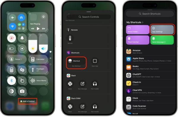 Cách thêm Settings vào Control Center bằng Shortcuts