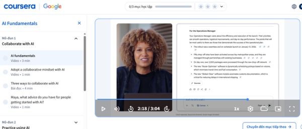 Bắt đầu quá trình học tập