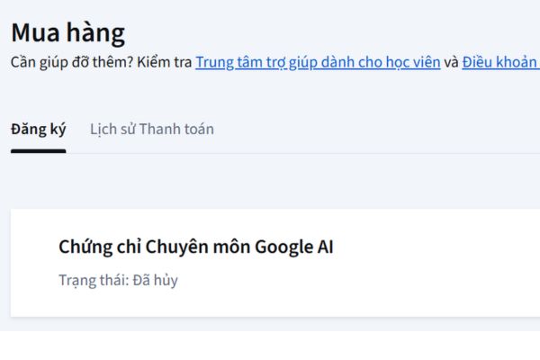 Tìm đến gói đăng ký và chọn Hủy