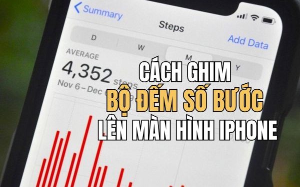 ghim bộ đếm số bước lên màn hình iPhone