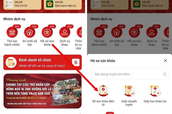 Click on the feature "Electronic health book"